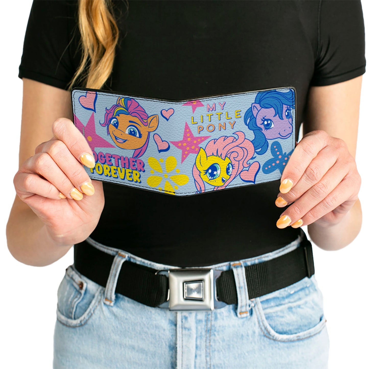 Bi-Fold Wallet - MY LITTLE PONY Three Ponies TOGETHER FOREVER Light Blue/Multi Color