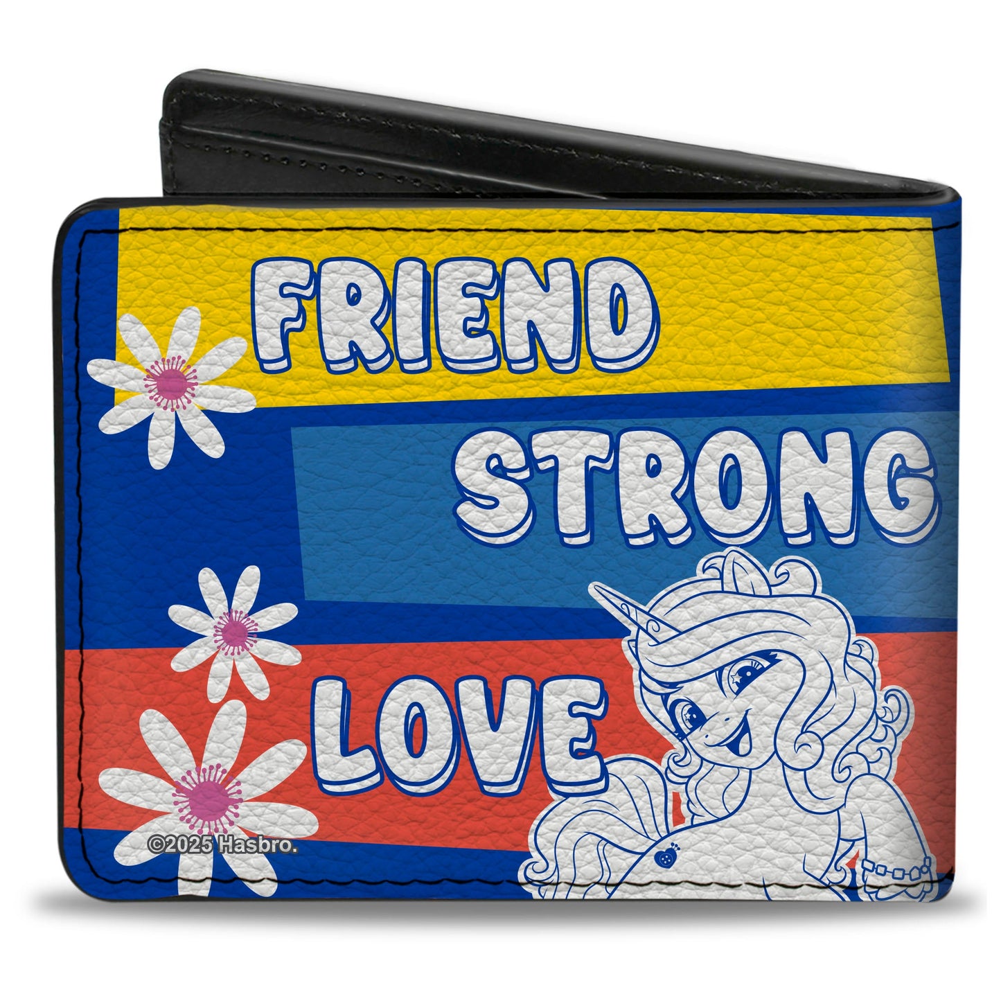 Bi-Fold Wallet - MY LITTLE PONY Three Ponies Trait Text Blocks Blue/Multi Color