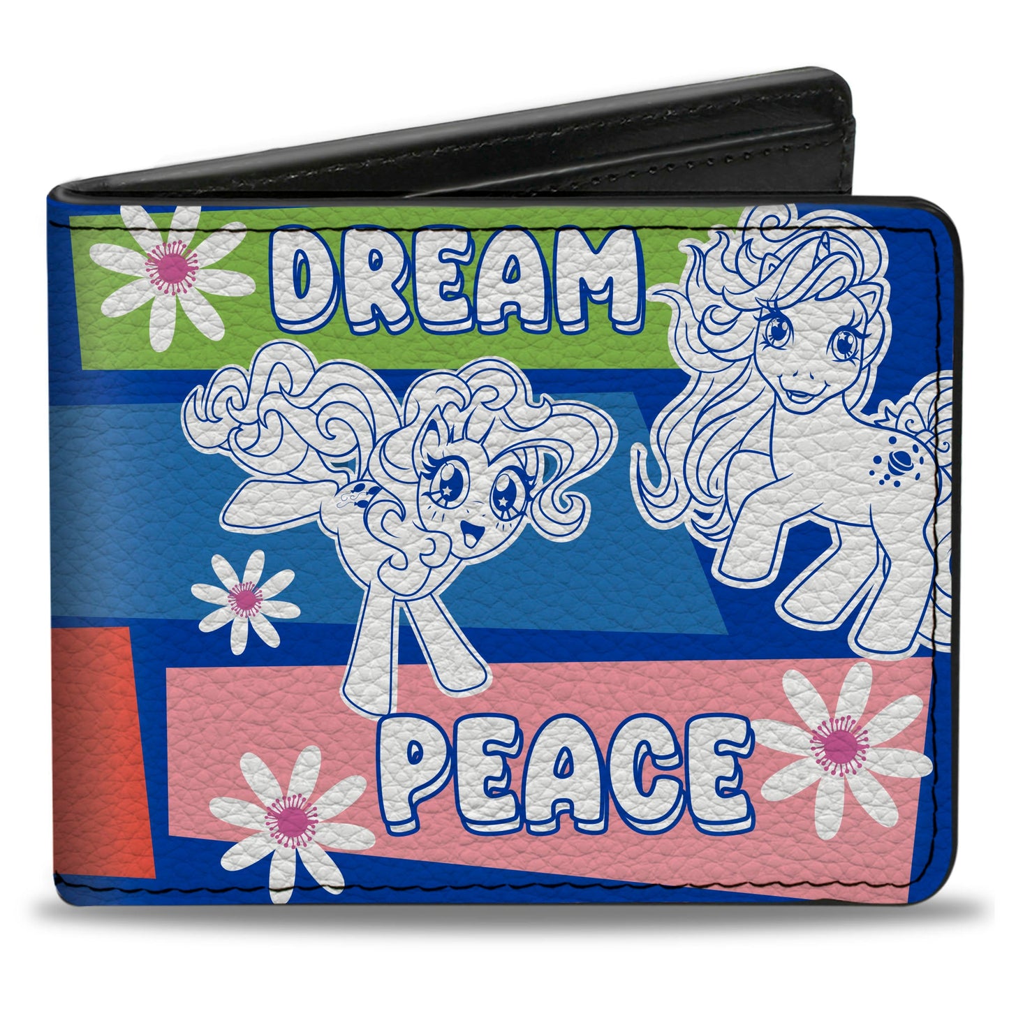 Bi-Fold Wallet - MY LITTLE PONY Three Ponies Trait Text Blocks Blue/Multi Color