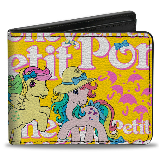 Bi-Fold Wallet - MON PETIT PONEY Two Ponies and Cutie Marks Collage Yellow/Pink