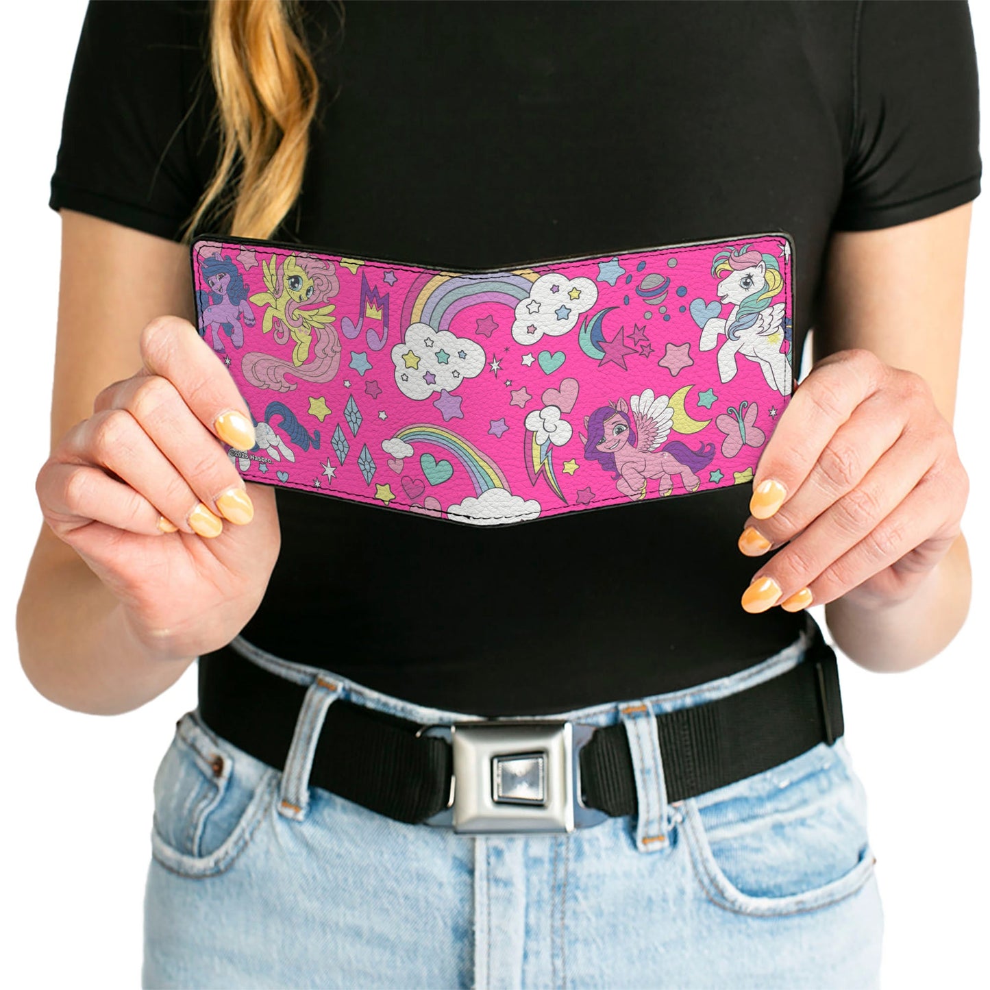Bi-Fold Wallet - My Little Pony Five Ponies and Cutie Marks Collage Pink/Multi Color
