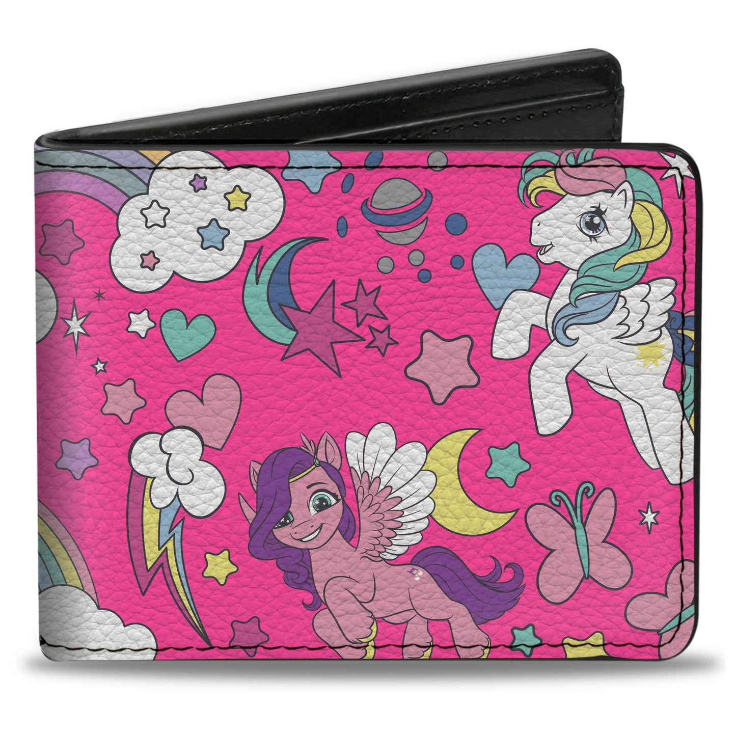 Bi-Fold Wallet - My Little Pony Five Ponies and Cutie Marks Collage Pink/Multi Color