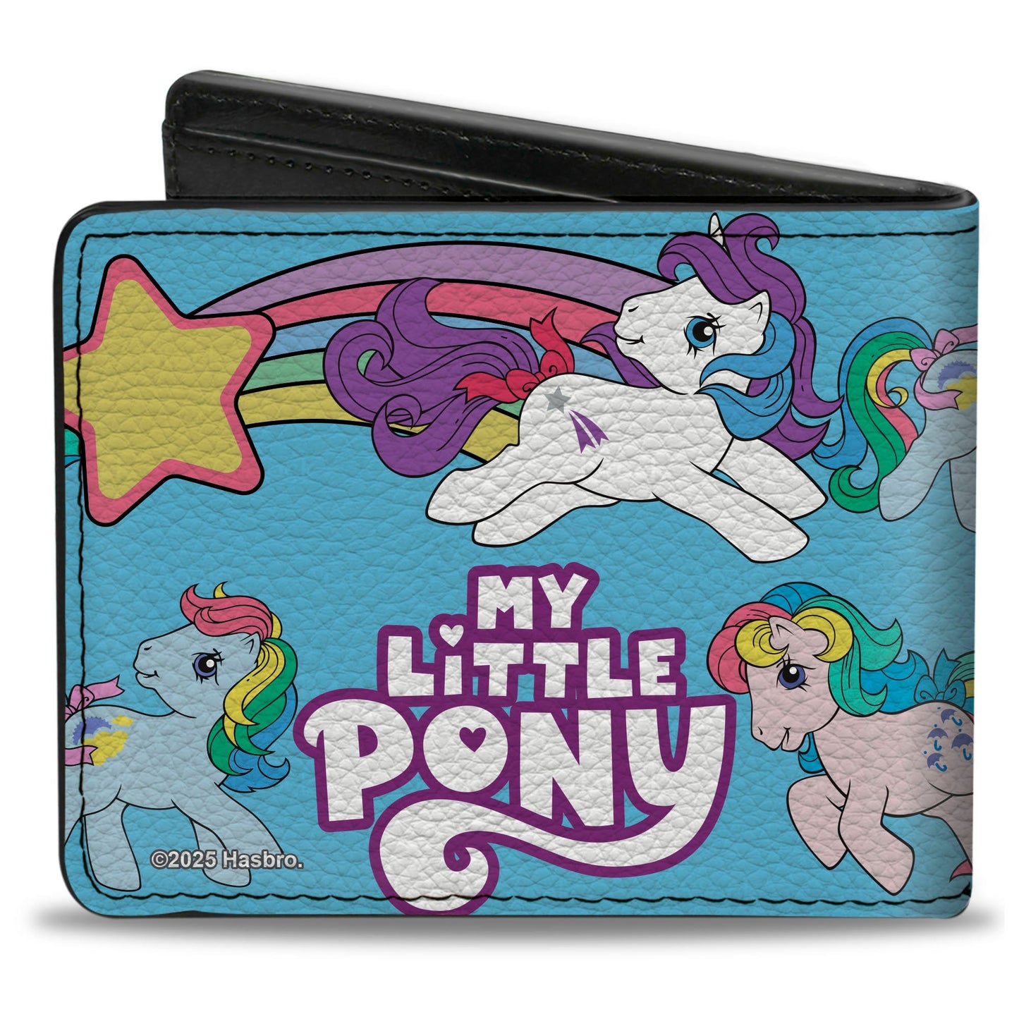 Bi-Fold Wallet - MY LITTLE PONY Three Pony Rainbow Poses and Title Logo Blue/Multi Color