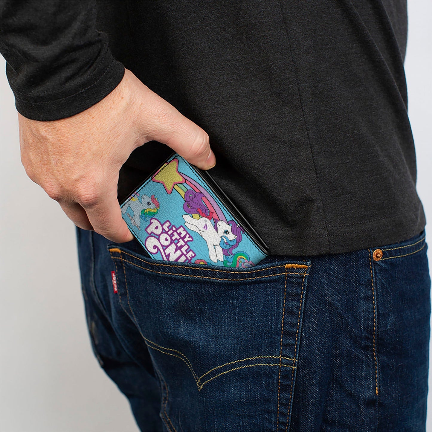 Bi-Fold Wallet - MY LITTLE PONY Three Pony Rainbow Poses and Title Logo Blue/Multi Color