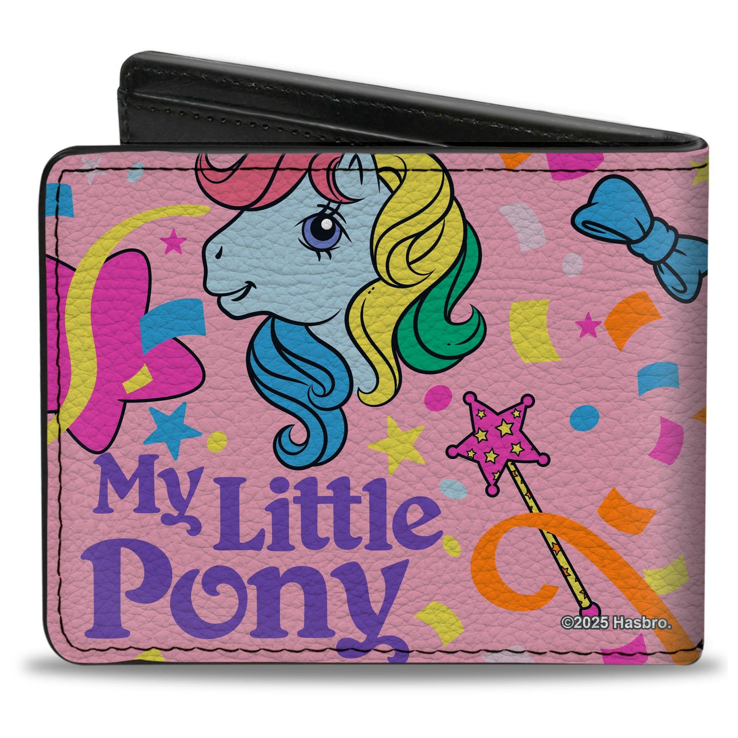 Bi-Fold Wallet - MY LITTLE PONY Three Pony Confetti Party and Title Logo Pink/Multi Color