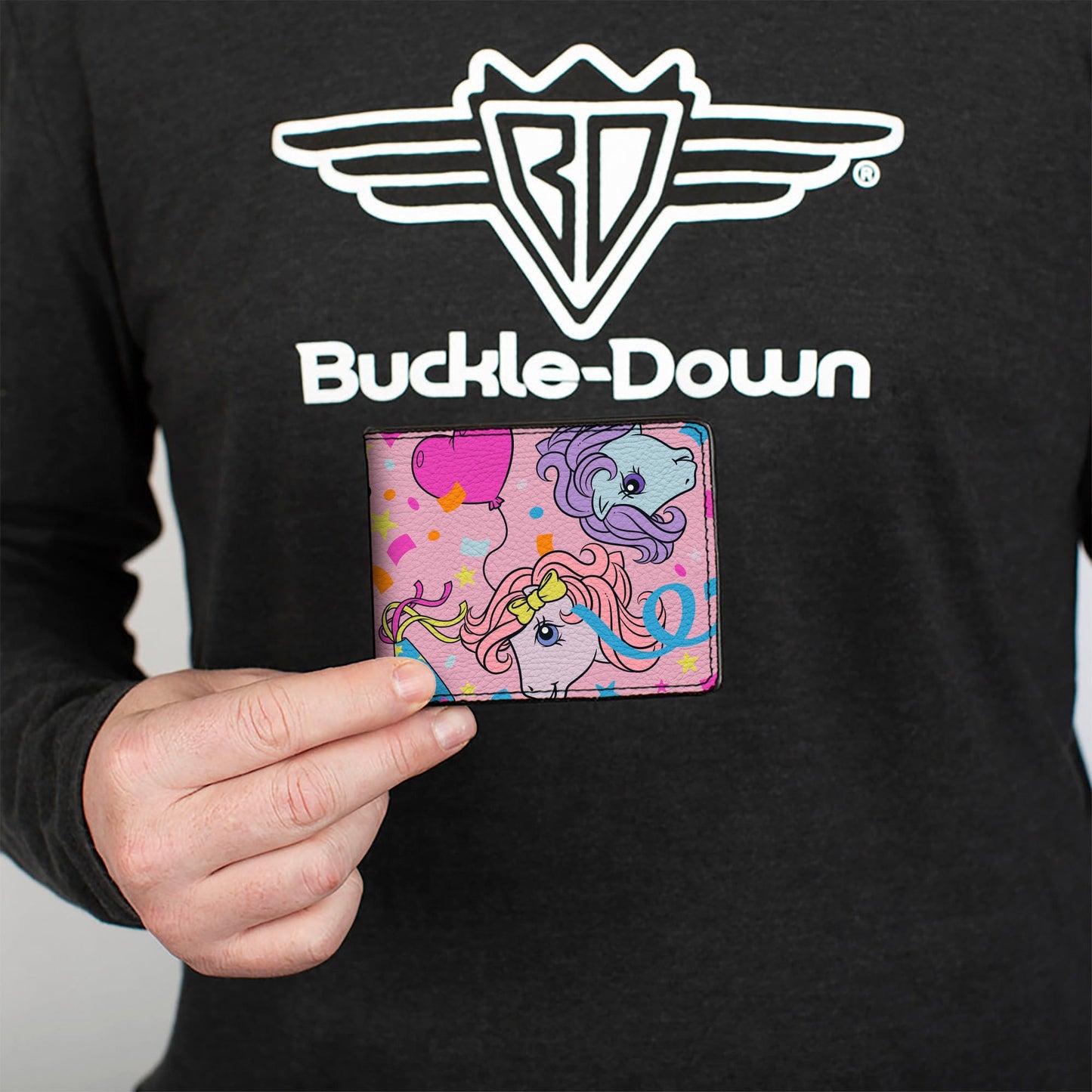 Bi-Fold Wallet - MY LITTLE PONY Three Pony Confetti Party and Title Logo Pink/Multi Color