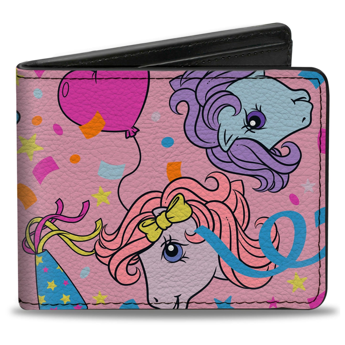 Bi-Fold Wallet - MY LITTLE PONY Three Pony Confetti Party and Title Logo Pink/Multi Color
