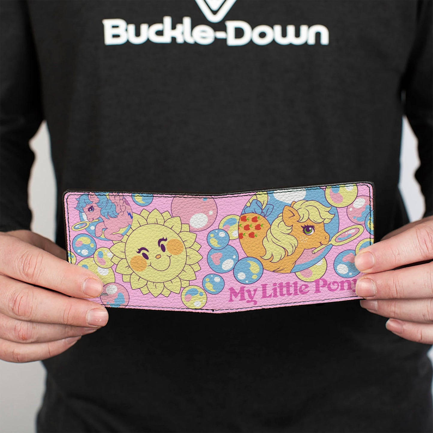 Bi-Fold Wallet - MY LITTLE PONY Two Pony Sunshine Bubbles and Title Logo Pink/Multi Color