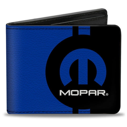 Bi-Fold Wallet - MOPAR Logo Stripe2 Black Blue