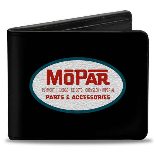 Bi-Fold Wallet - MOPAR 1954-1958 Logo + Side Stripe Black Blue Red