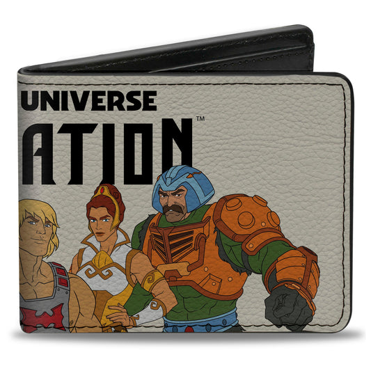 Bi-Fold Wallet - MASTERS OF THE UNIVERSE REVELATION Group Pose and Title Logo White/Black