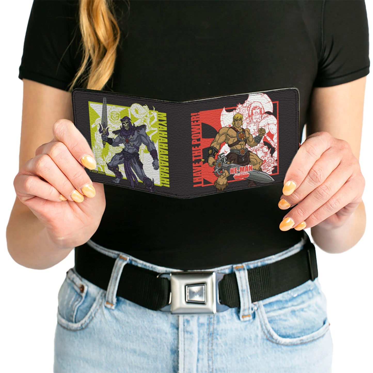 Bi-Fold Wallet - Masters of the Universe He-Man and Skeletor Pose and Quotes Black