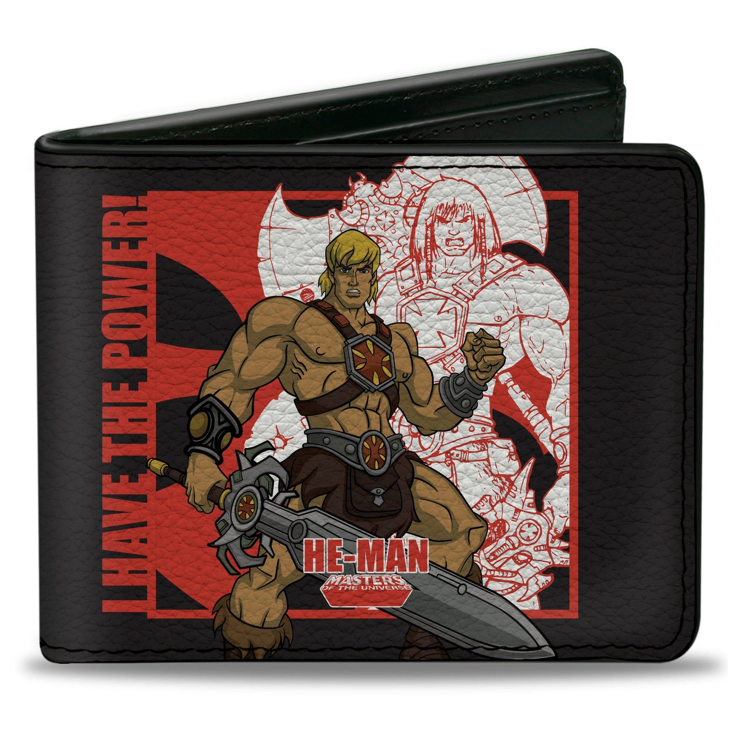 Bi-Fold Wallet - Masters of the Universe He-Man and Skeletor Pose and Quotes Black