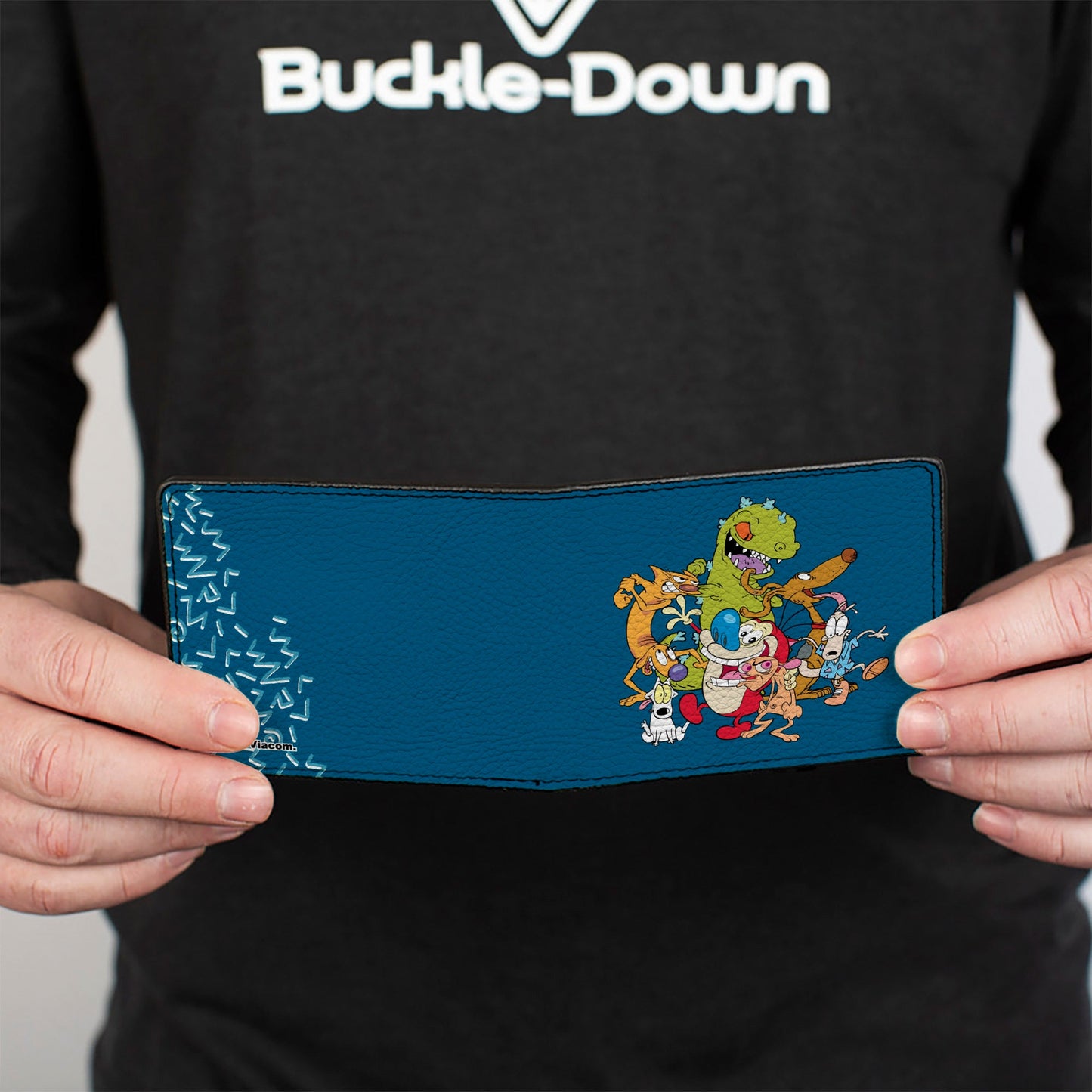 Bi-Fold Wallet - Nick 90's Rewind 7-Character Group Pose Turquoise