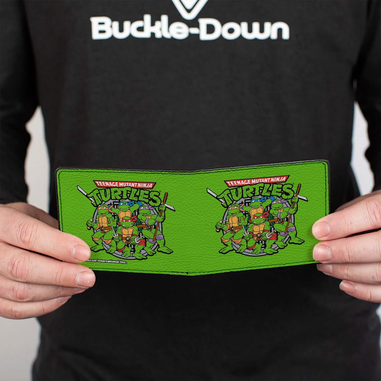 Bi-Fold Wallet - Classic TEENAGE MUTANT NINJA TURTLES Turtles Battle Pose8 Manhole Cover Green Black