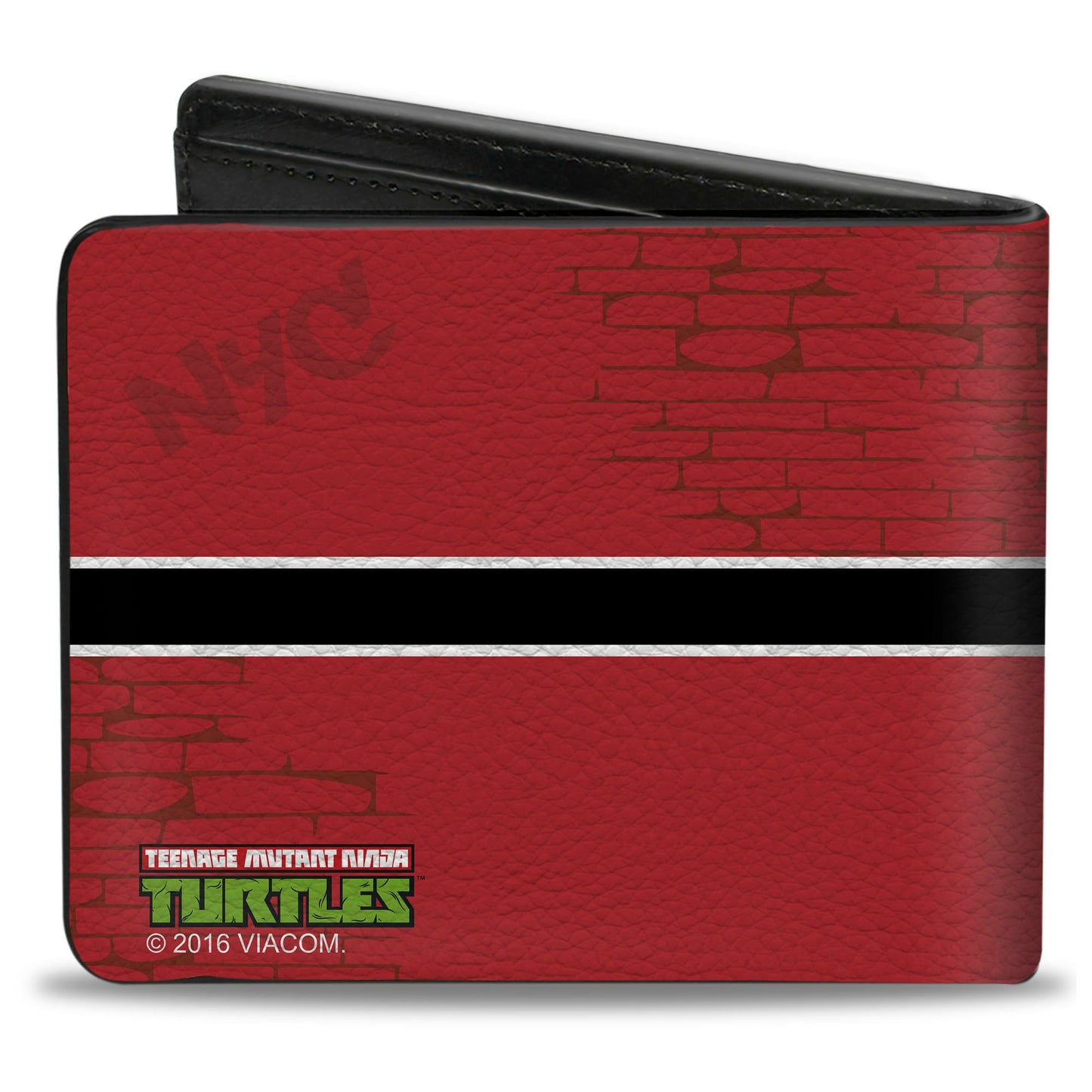 Bi-Fold Wallet - CASEY JONES Baseball Bat & Hockey Stick Bricks Stripe Reds White Black