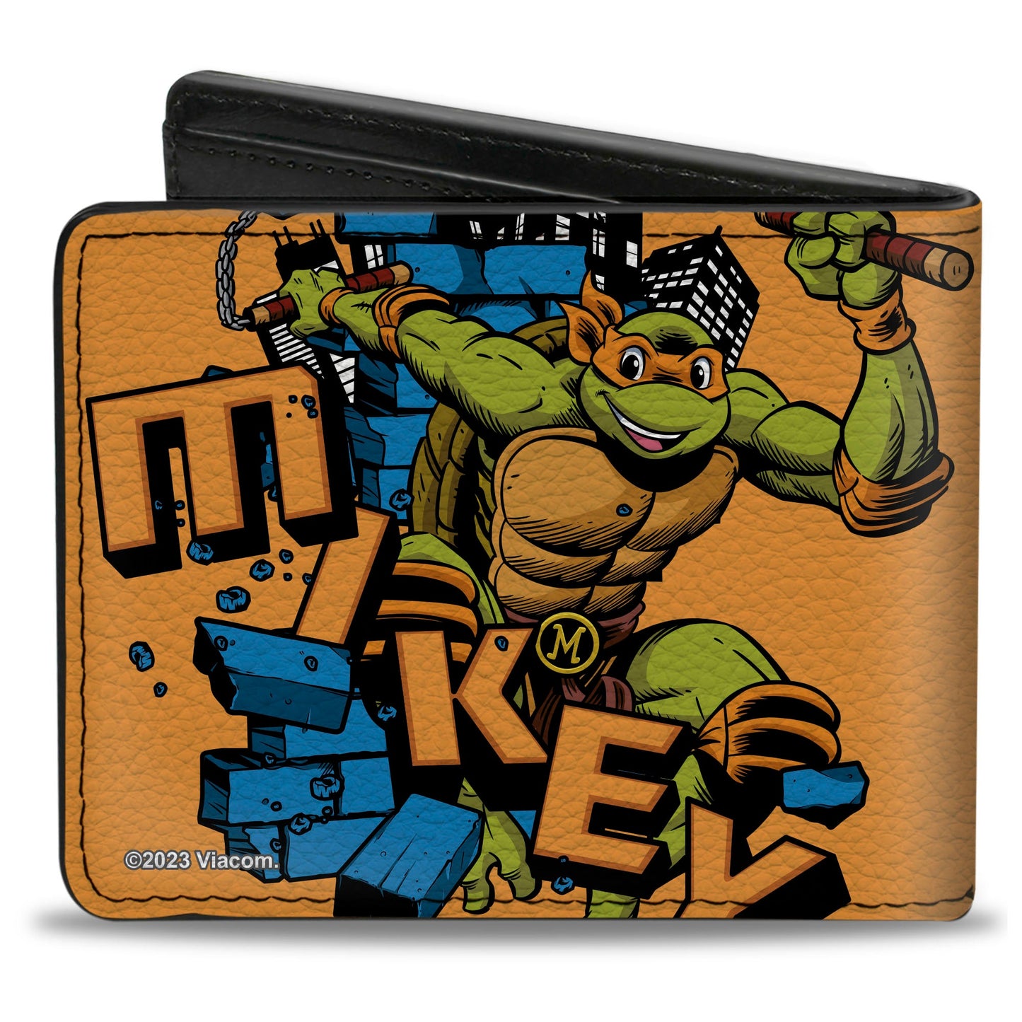 Bi-Fold Wallet - Teenage Mutant Ninja Turtles MIKEY Action Pose Orange
