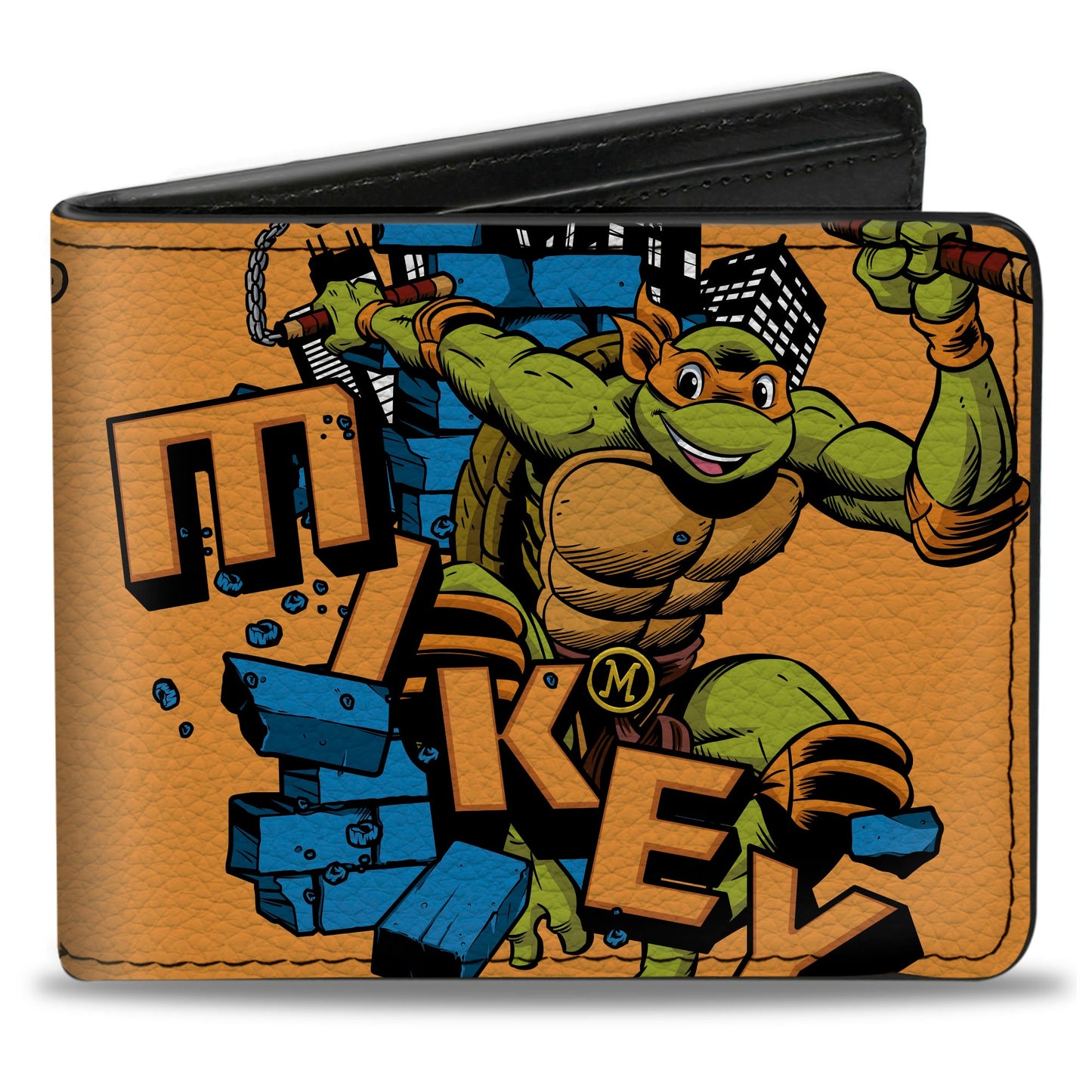 Bi-Fold Wallet - Teenage Mutant Ninja Turtles MIKEY Action Pose Orange