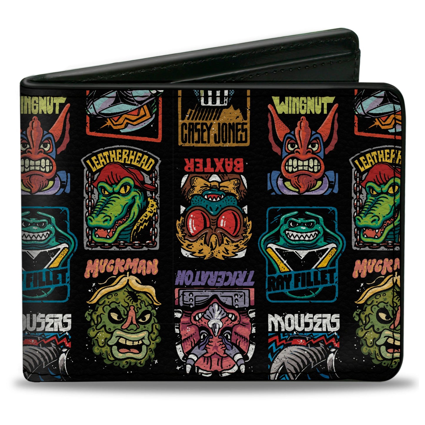 Bi-Fold Wallet - Teenage Mutant Ninja Turtles Allies and Villains Poses Black