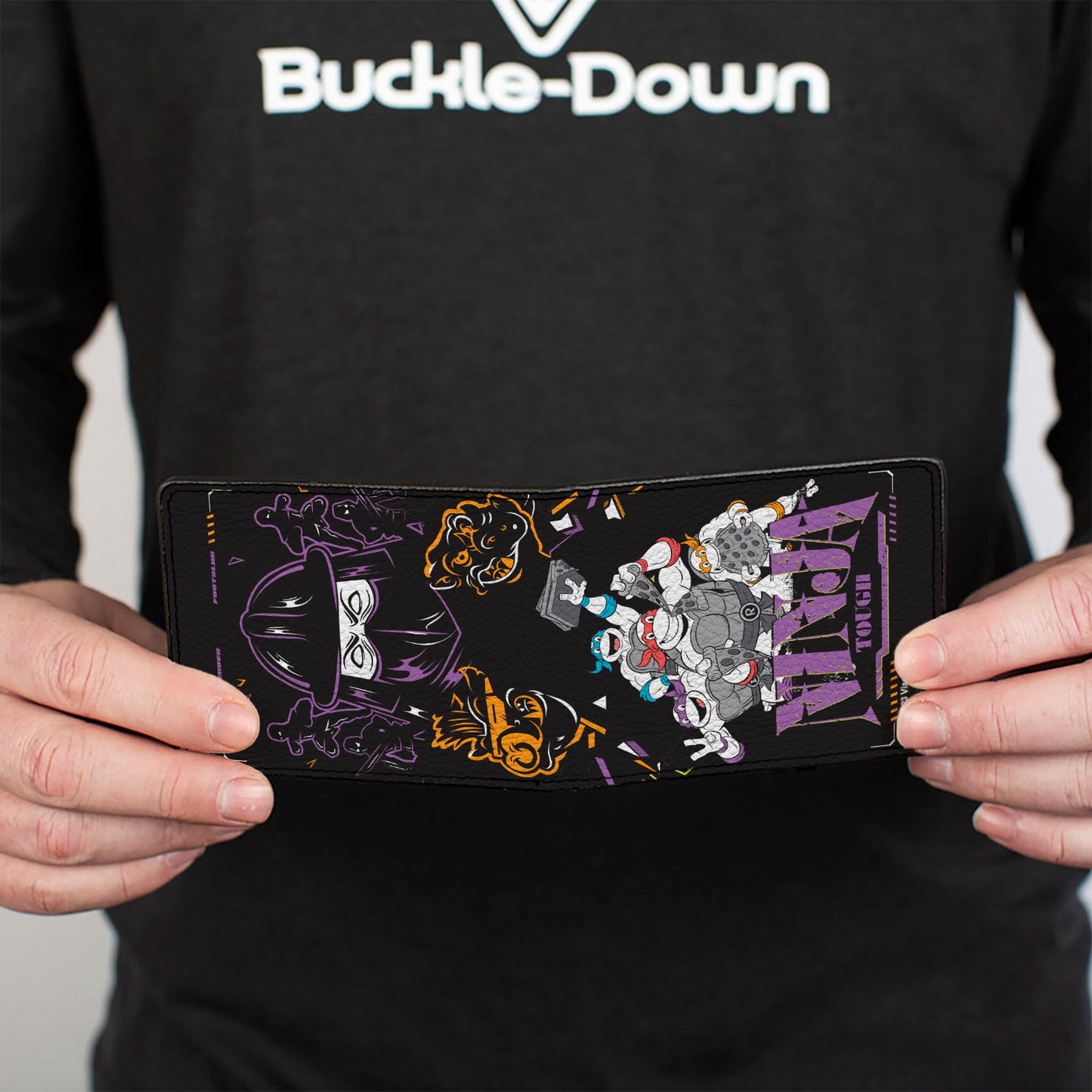 Bi-Fold Wallet - Teenage Mutant Ninja Turtles NINJA TOUGH Group Pose and Enemies Black/Multi Color