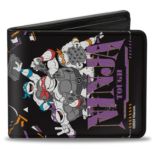 Bi-Fold Wallet - Teenage Mutant Ninja Turtles NINJA TOUGH Group Pose and Enemies Black/Multi Color