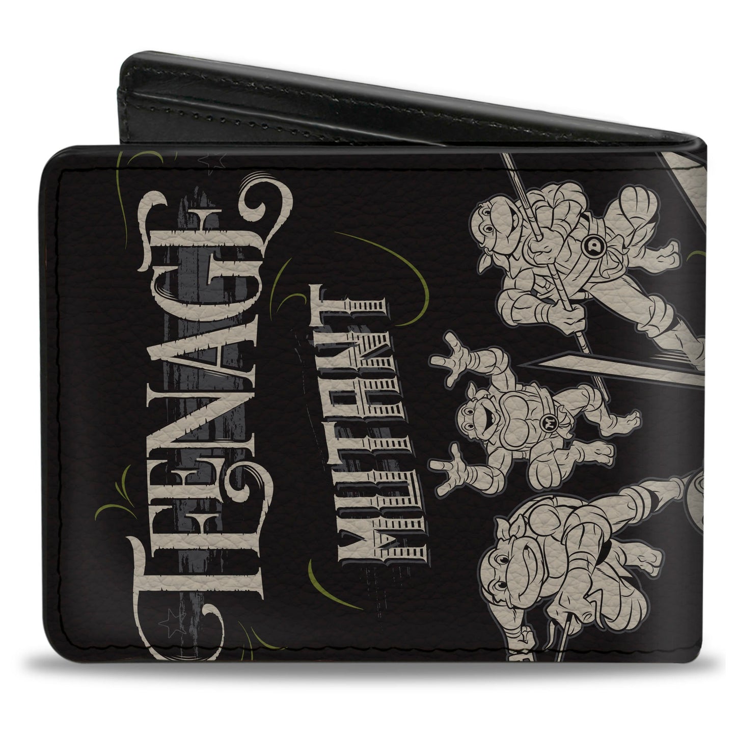 Bi-Fold Wallet - TEENAGE MUTANT NINJA TURTLES Est. 1984 Action Poses Black/White
