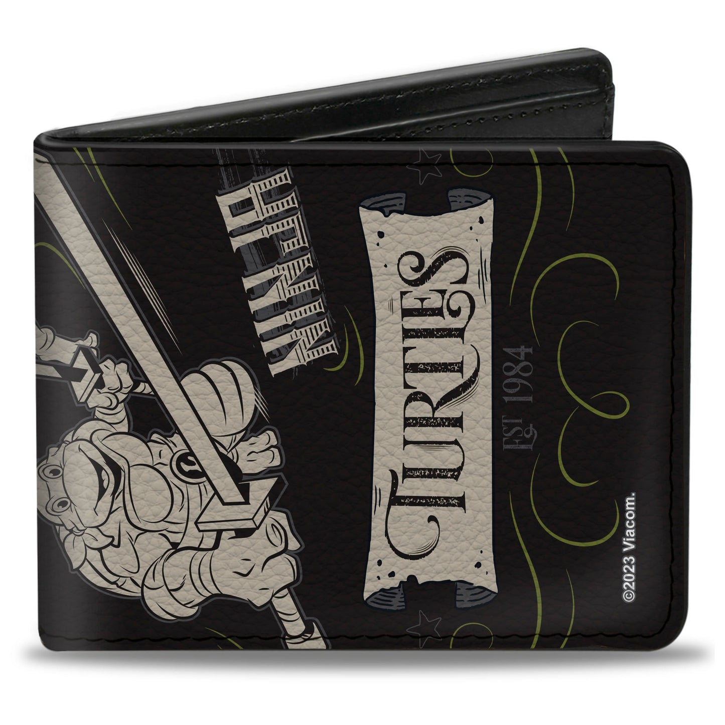 Bi-Fold Wallet - TEENAGE MUTANT NINJA TURTLES Est. 1984 Action Poses Black/White