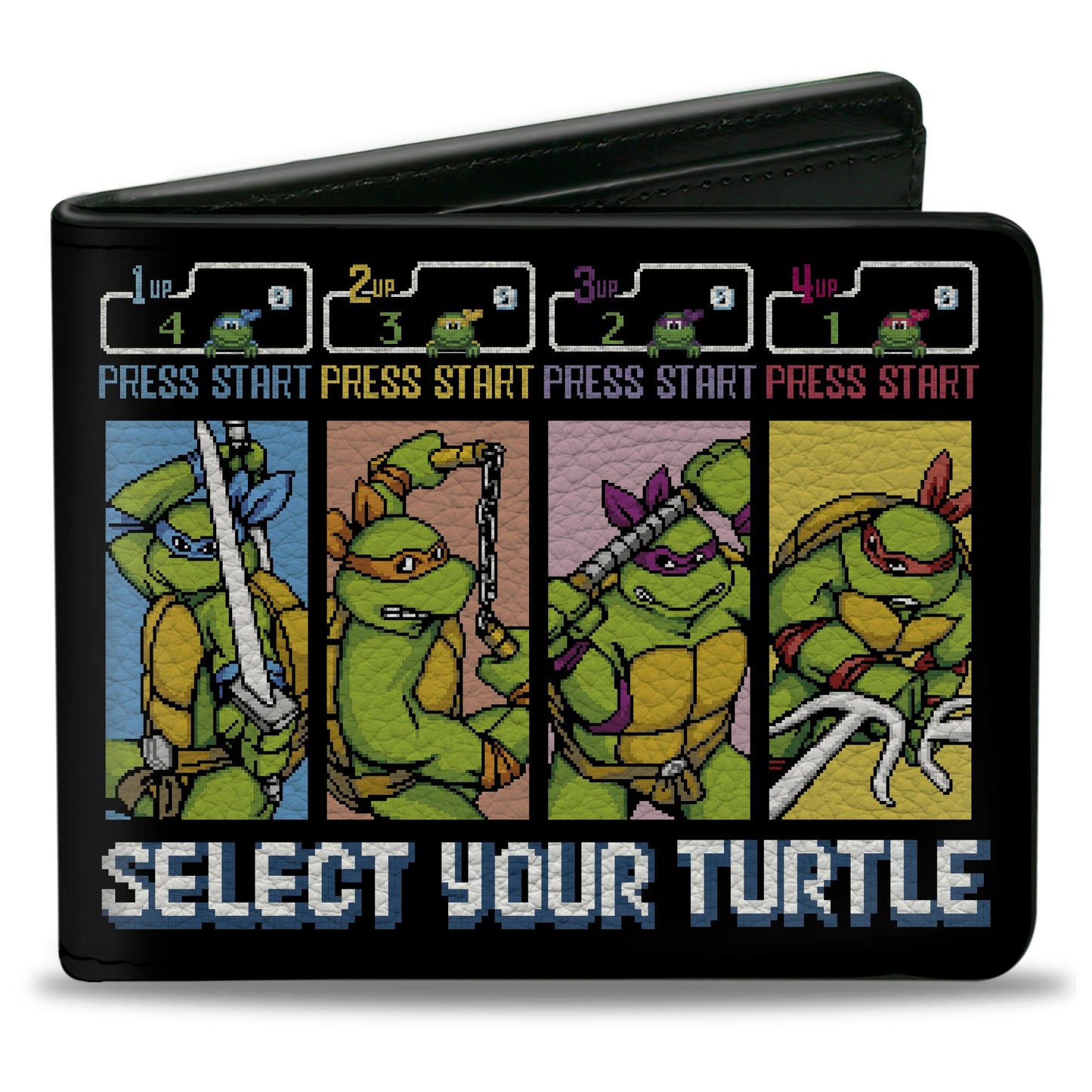 Bi-Fold Wallet - Teenage Mutant Ninja Turtles SELECT YOUR TURTLE Start Screen Pose Blocks
