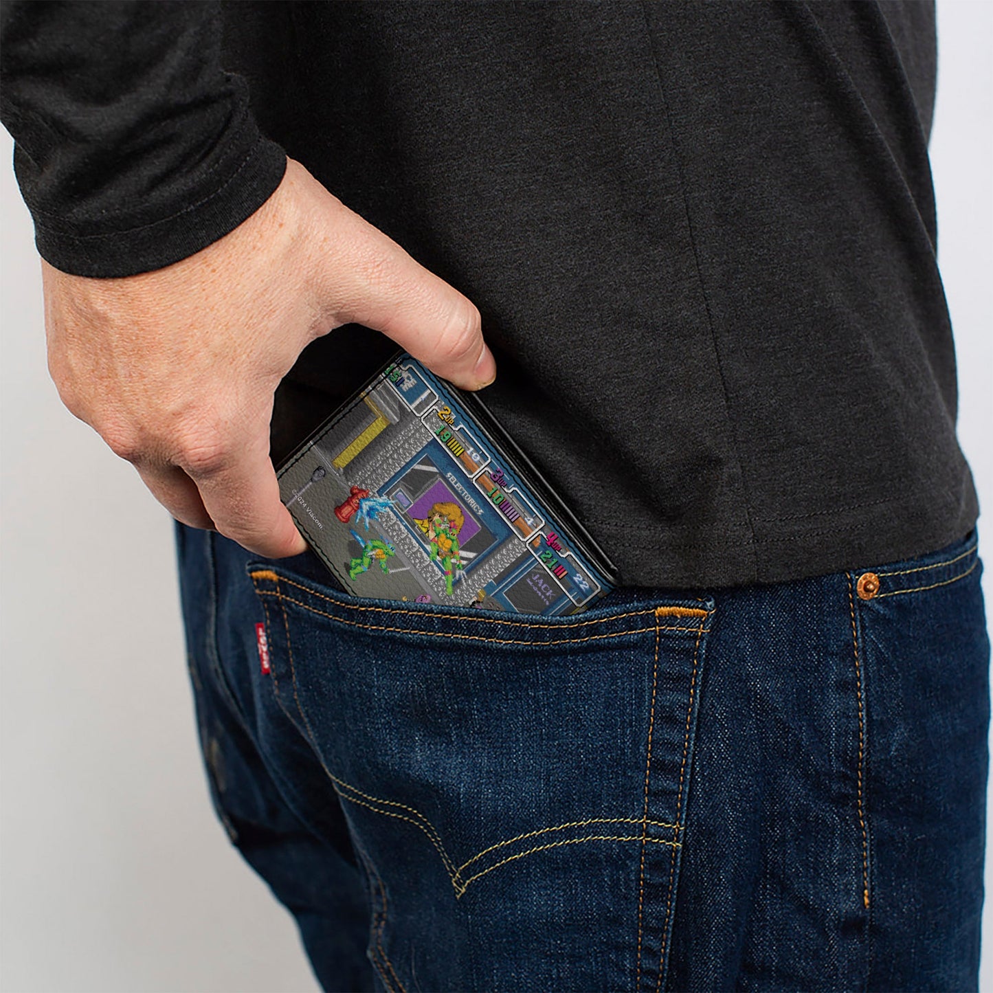 Bi-Fold Wallet - Teenage Mutant Ninja Turtles Battle Purple Foot Soldier Ninja Arcade Scene