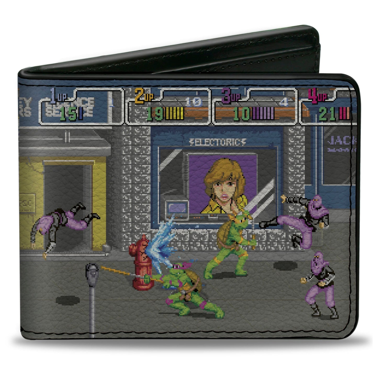 Bi-Fold Wallet - Teenage Mutant Ninja Turtles Battle Purple Foot Soldier Ninja Arcade Scene