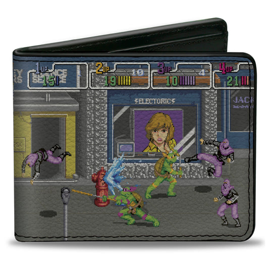 Bi-Fold Wallet - Teenage Mutant Ninja Turtles Battle Purple Foot Soldier Ninja Arcade Scene