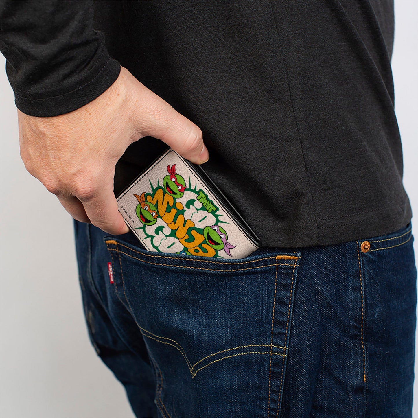 Bi-Fold Wallet - Teenage Mutant Ninja Turtles GO NINJA GO Faces White