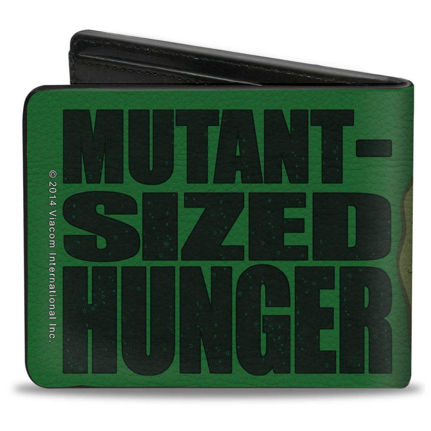 Bi-Fold Wallet - Classic TMNT Ninja Turtles Pizza Party + MUTANT SIZED HUNGER Green Black
