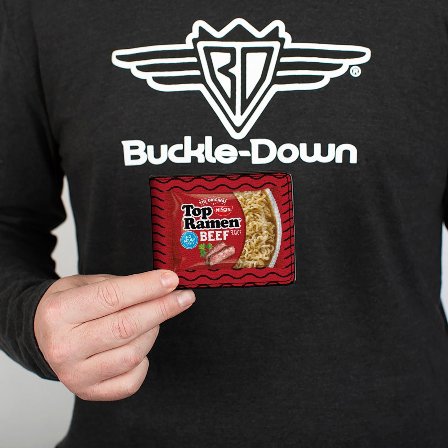 Bi-Fold Wallet - Top Ramen Vivid Beef + Hot & Spicy Beef Packages Noodle Wave Red Purple Black