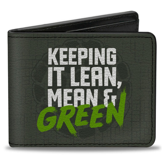 Bi-Fold Wallet - KEEP IT LEAN, MEAN & GREEN + Classic Teenage Mutant Ninja Turtles Group Pose Gray