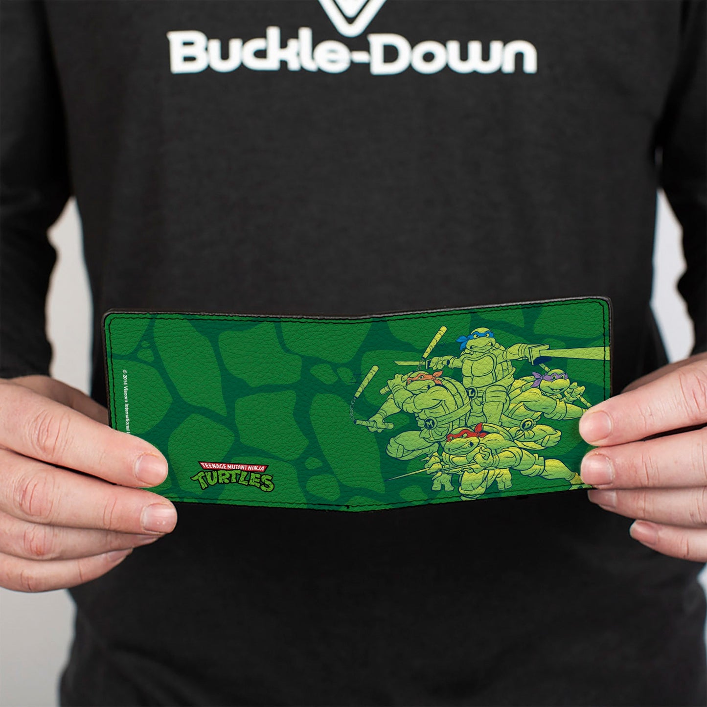 Bi-Fold Wallet - Classic Teenage Mutant Ninja Turtles Battle Pose Turtle Shell Green