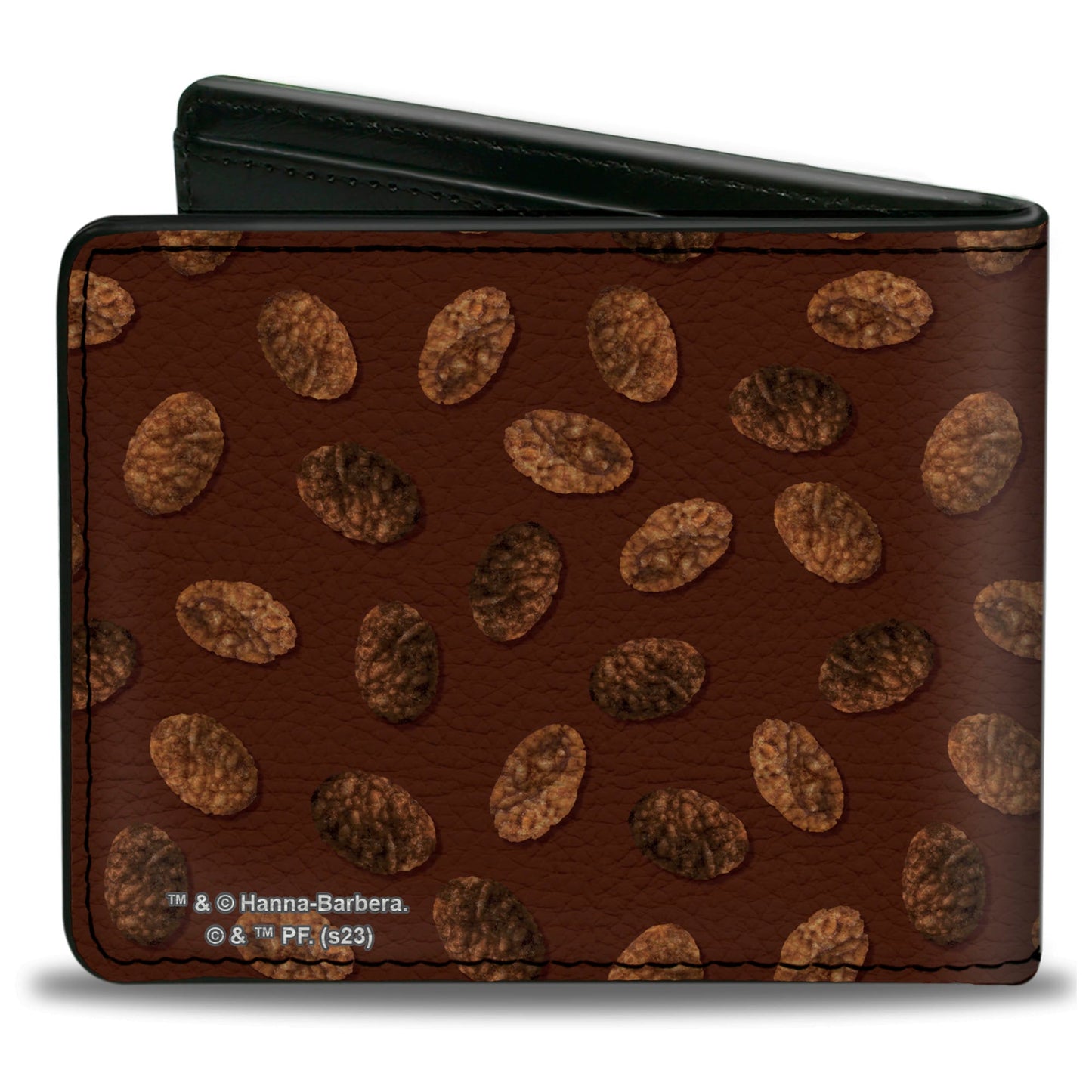 Bi-Fold Wallet - POST COCOA PEBBLES Corner Logo and Cereal Pebbles Scattered Browns