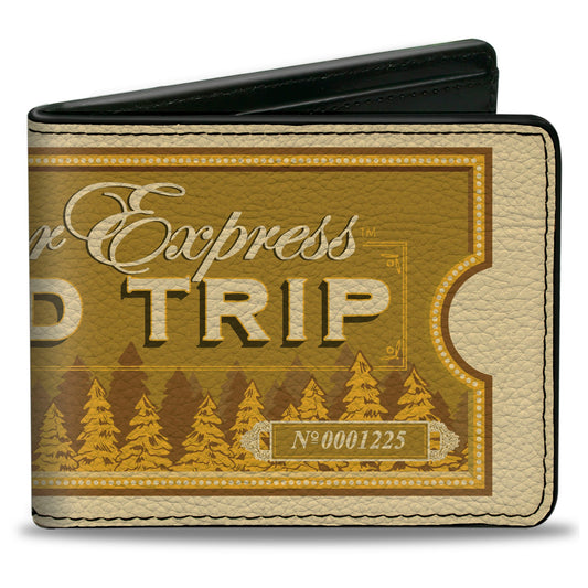 Bi-Fold Wallet - THE POLAR EXPRESS ROUND TRIP Train Ticket Golds
