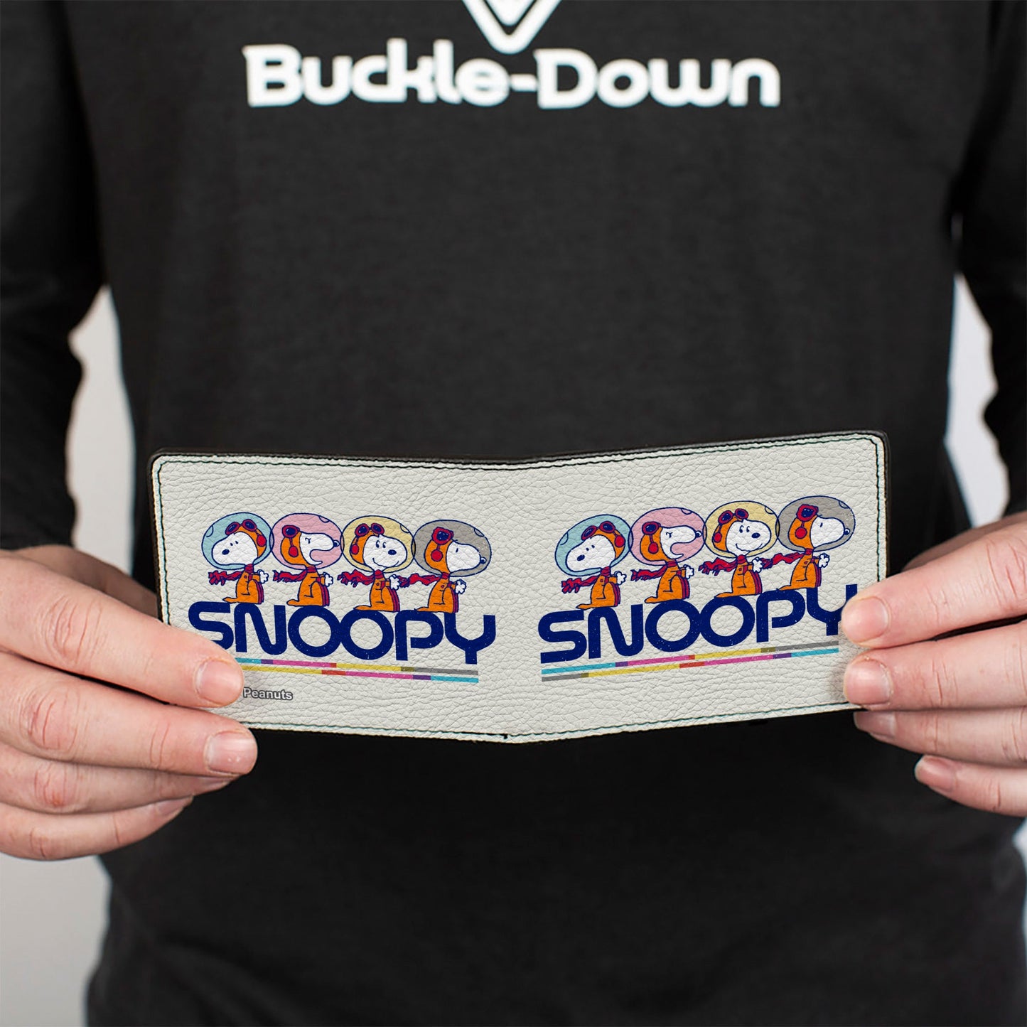 Bi-Fold Wallet - Peanuts Astronaut Snoopy Launch Poses and Text White/Multi Color
