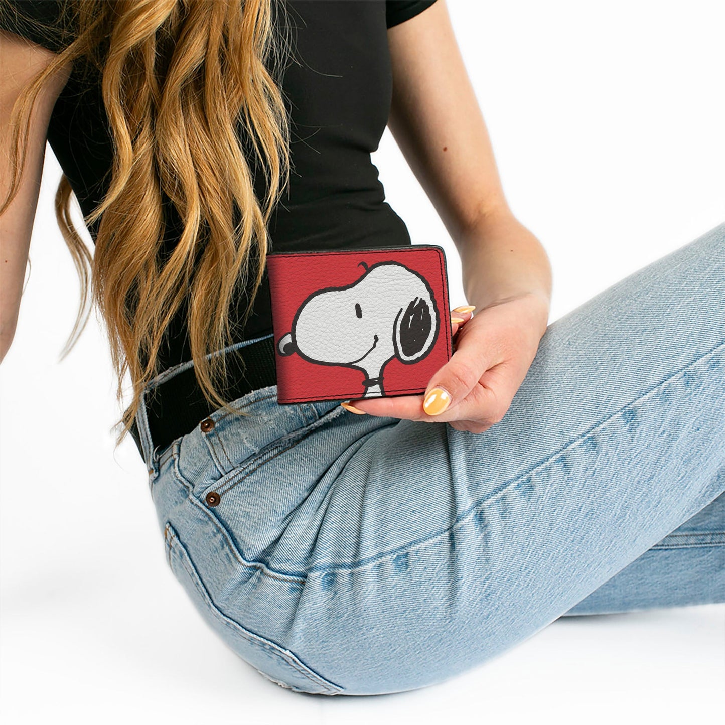 Bi-Fold Wallet - Peanuts Snoopy Smiling Profile Pose Red