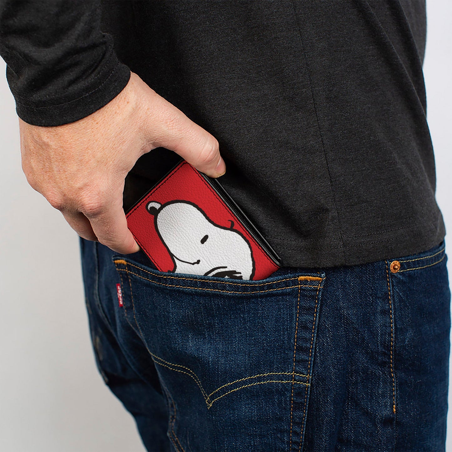 Bi-Fold Wallet - Peanuts Snoopy Smiling Profile Pose Red