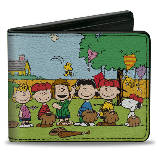 Bi-Fold Wallet - Peanuts Gang Backyard Baseball Group Pose