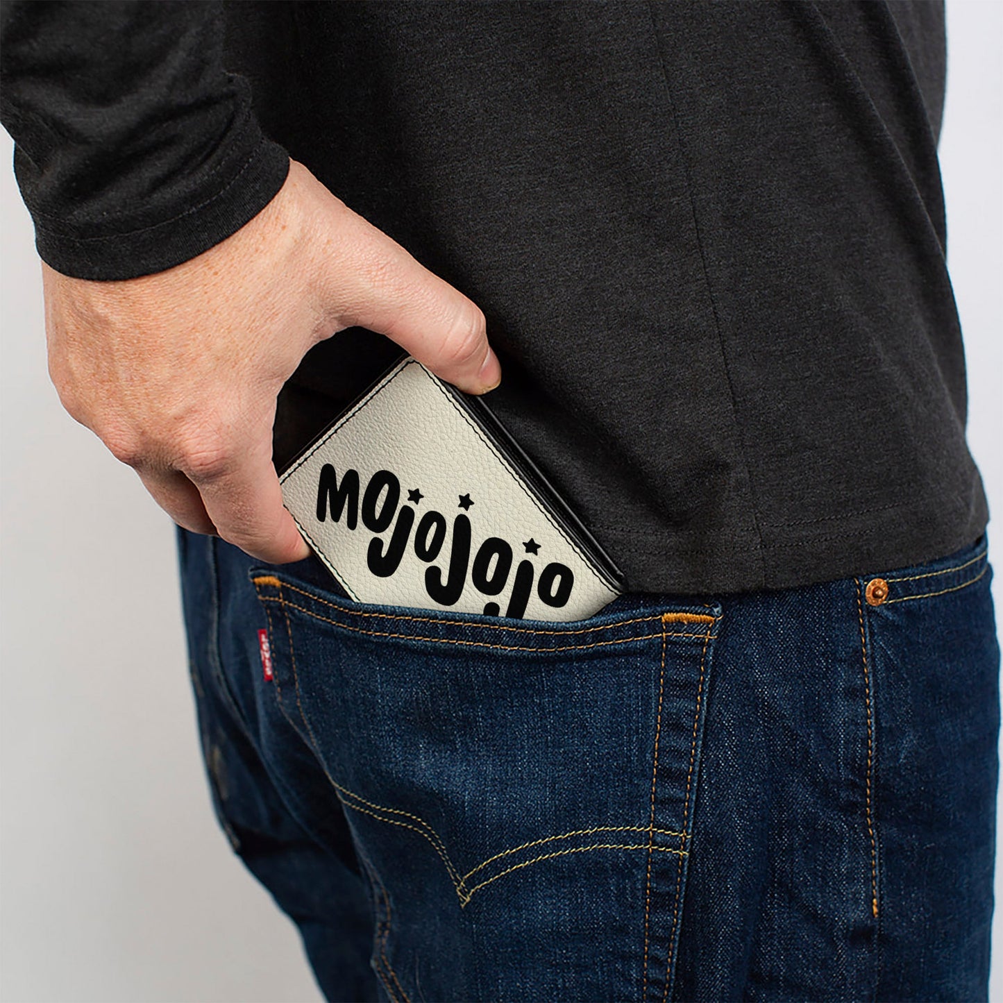 Bi-Fold Wallet - The Powerpuff Girls Mojo Jojo Pose and Text Ivory/Blues