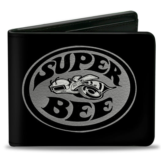 Bi-Fold Wallet - Dodge SUPER BEE Logo Black Grays White