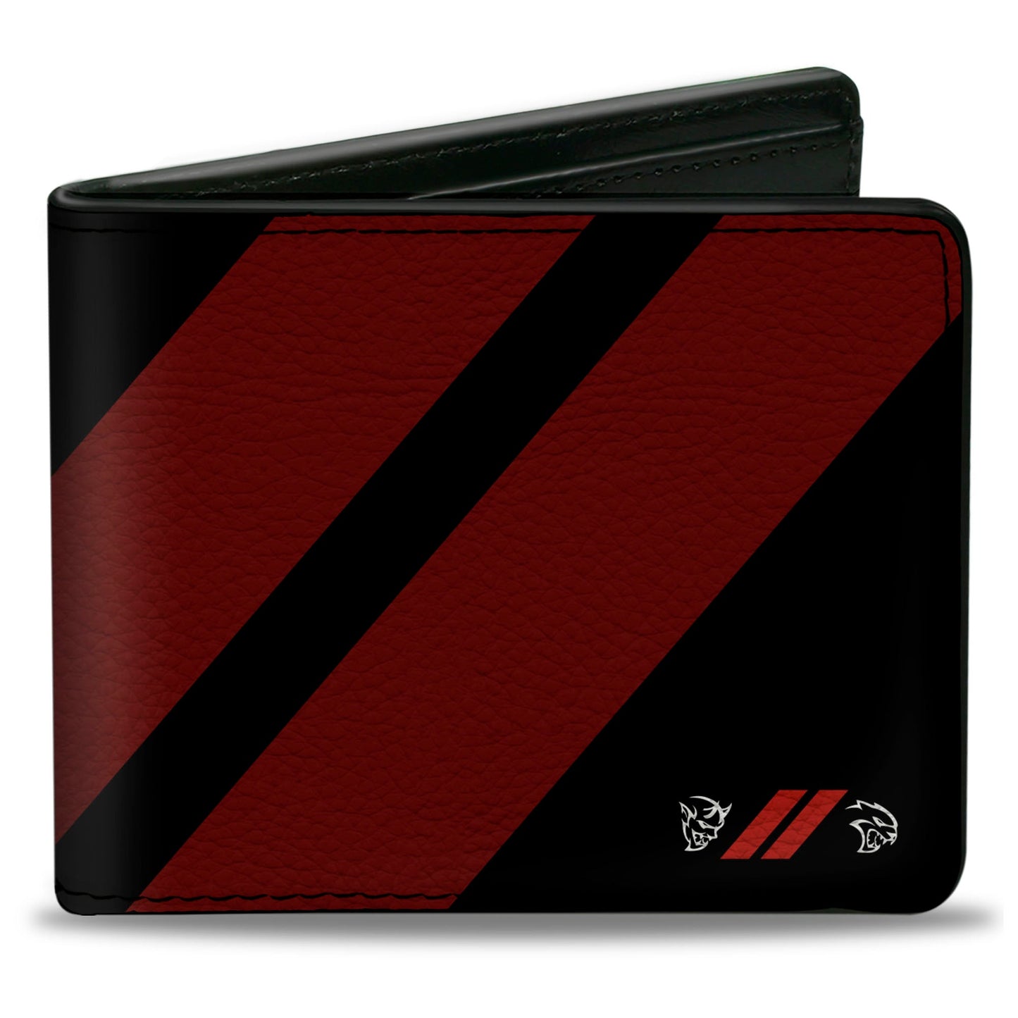 Bi-Fold Wallet - Dodge Rhombus Stripe Demon Hellcat Icon Black Red White