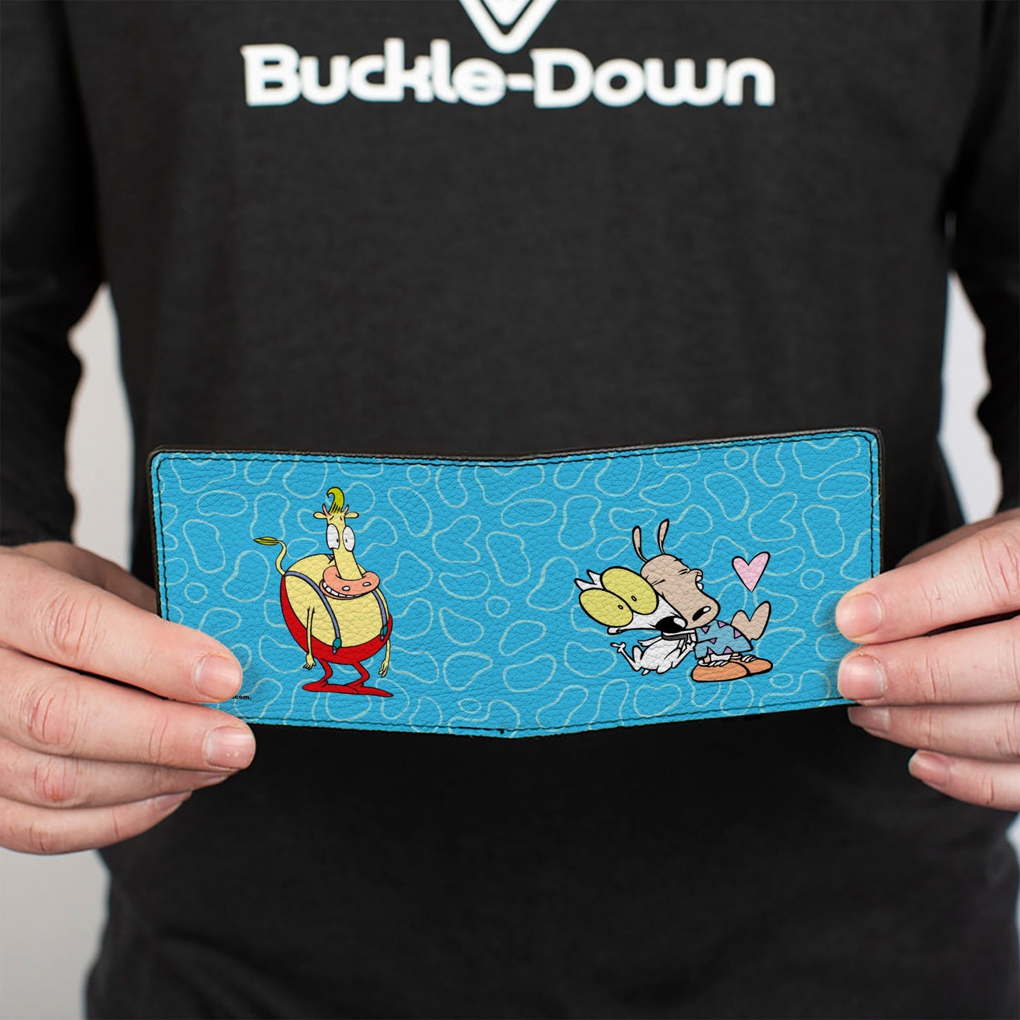 Bi-Fold Wallet - Rocko & Spunky Pose3 + Heffer Pose Blue White