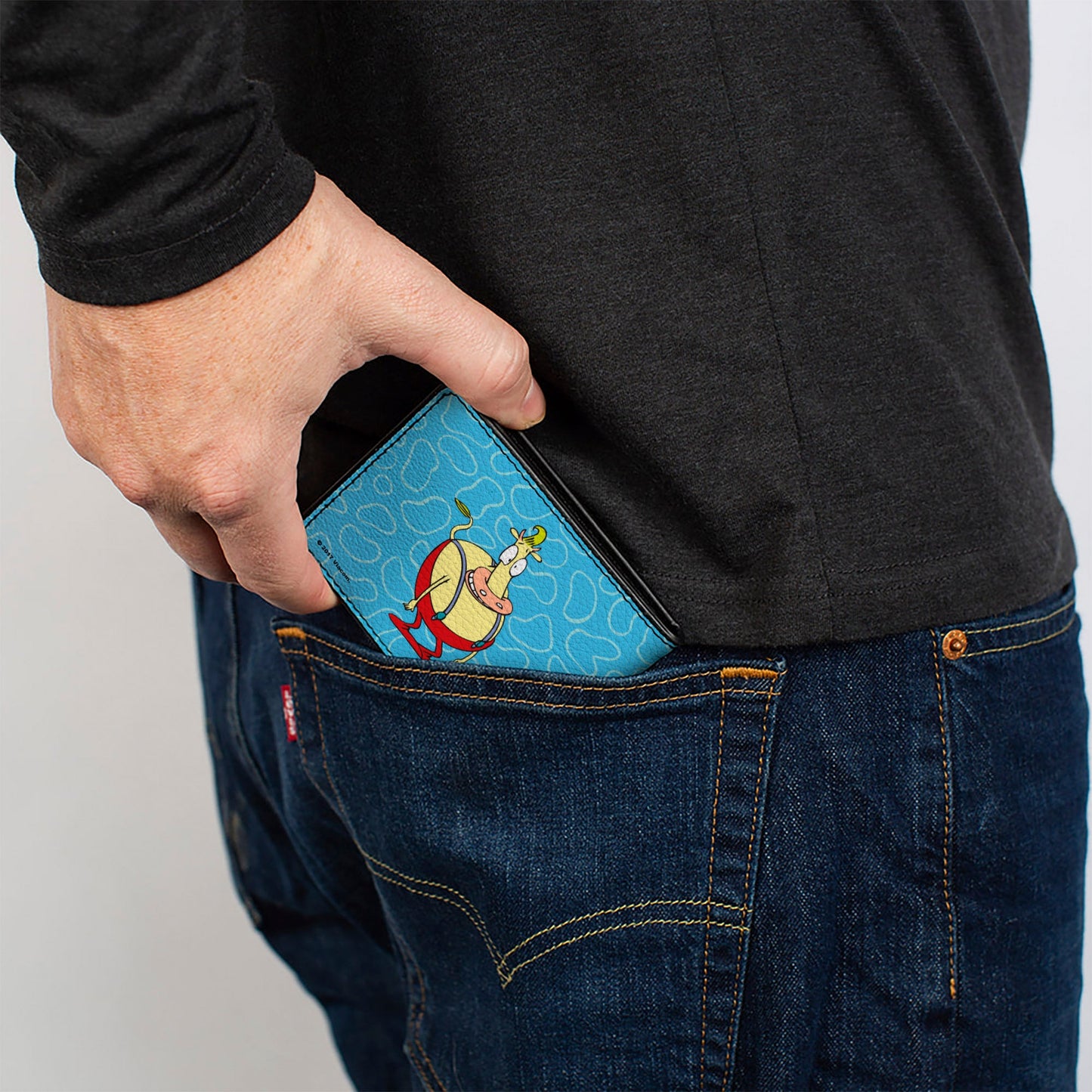 Bi-Fold Wallet - Rocko & Spunky Pose3 + Heffer Pose Blue White