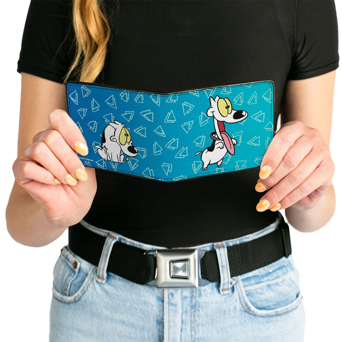Bi-Fold Wallet - Rocko's Modern Life Spunky 2-Poses Blues White