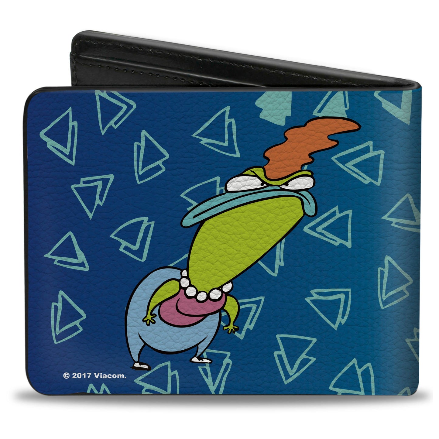 Bi-Fold Wallet - Rocko's Modern Life Bev Bighead 2-Poses Blues White