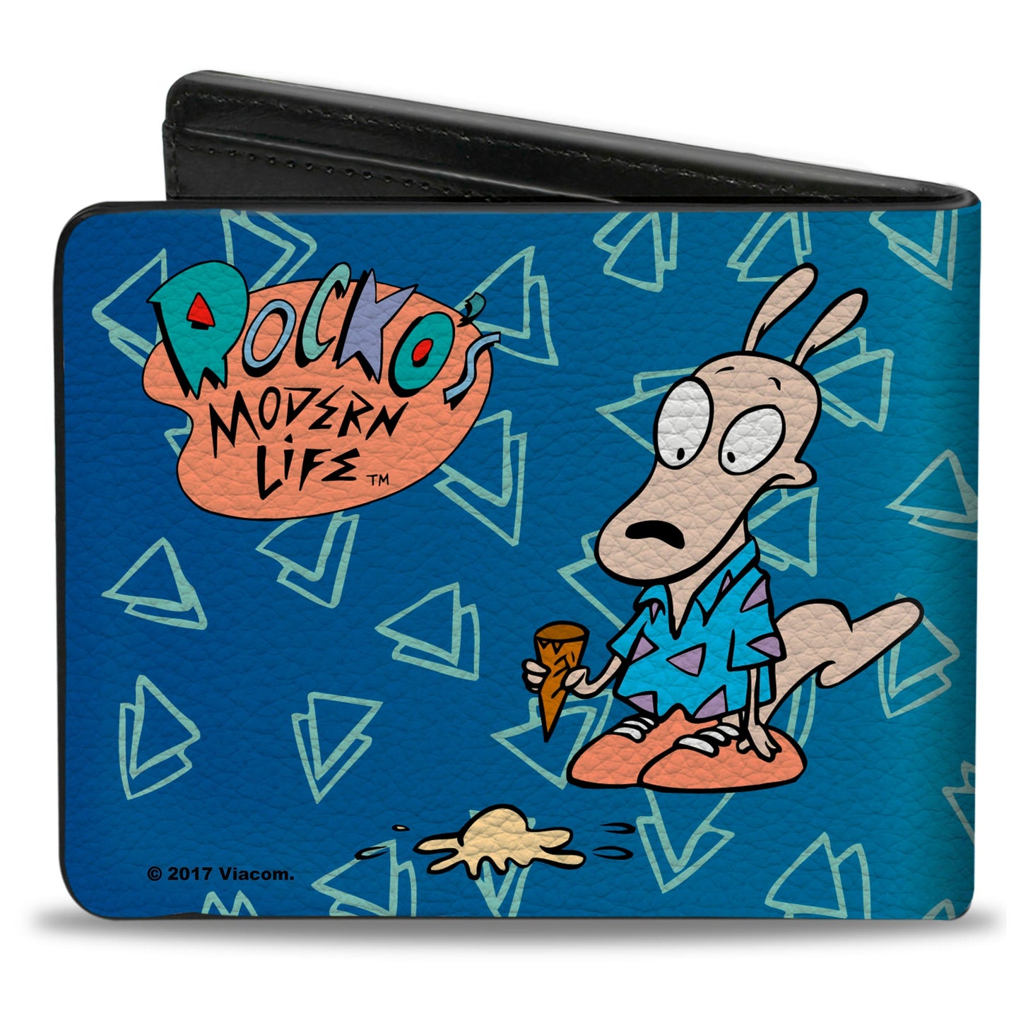 Bi-Fold Wallet - ROCKO'S MODERN LIFE Happy + Sad Poses Blues White